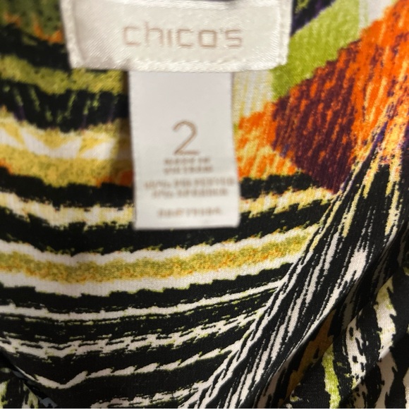 Chico’s maxi dress multicolor sleeveless pullover geometric size 2 (12) - Picture 6 of 9